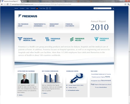 The Fresenius SE & Co. KGaA Online Annual Report 2010