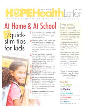 The HOPE Health Letter  August 2010