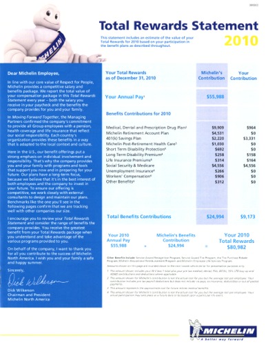 The Michelin Total Rewards Statement 2010
