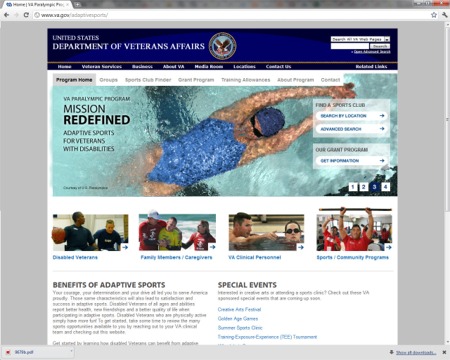 The VA Adaptive Sports Outreach Web Site