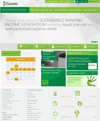 The Garanti IR Website